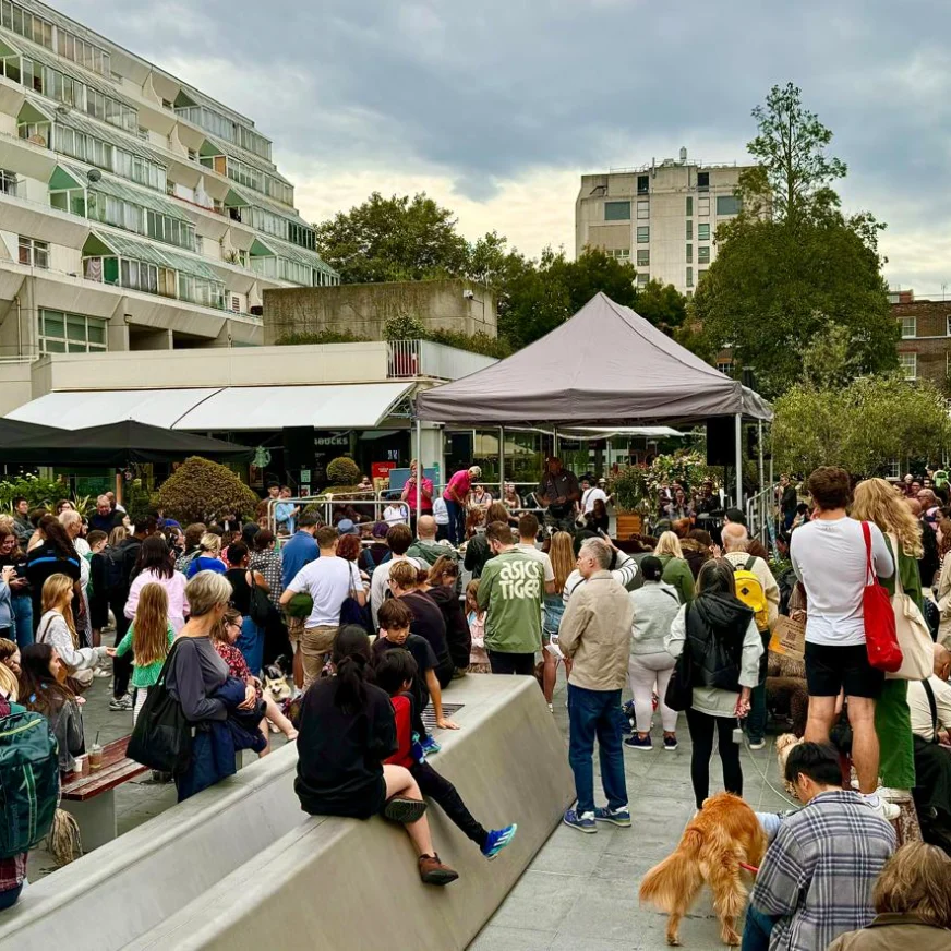Crowd at a community event at Brunswick Centre