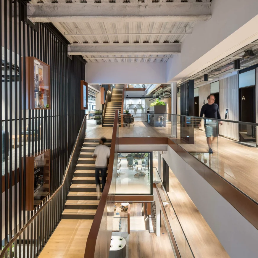 Staircase and atrium inside 16 Great Marlborough Street