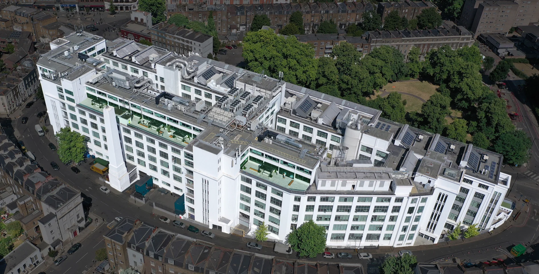 Aerial view of Greater London House