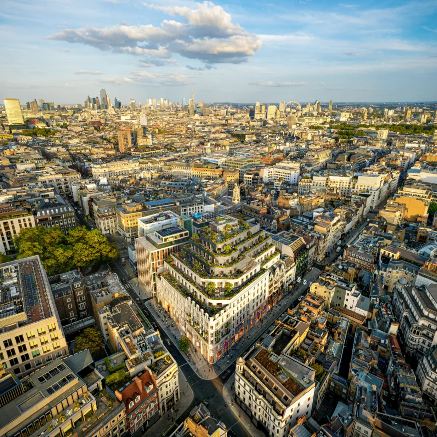 Aerial view of 63 New Bond Street and the surrounding streets
