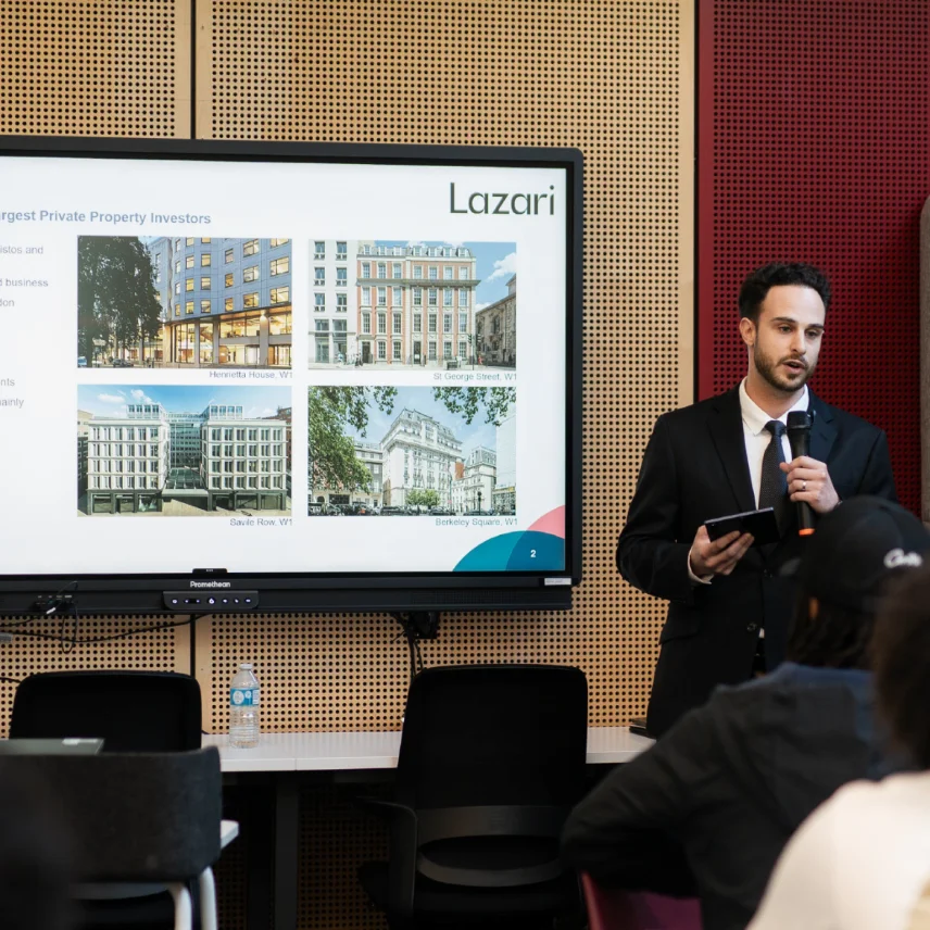 Presentation to young people at a Lazari building
