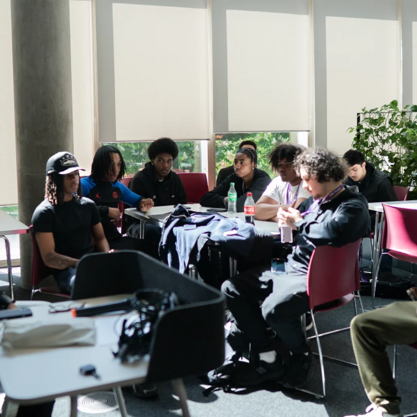 Young people taking part in a workshop